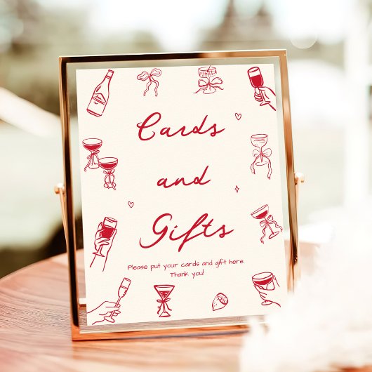 Red Thats Amore Bridal Shower Cards and Gifts ポスター