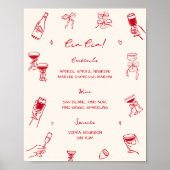 Red Thats Amore Bridal Shower Cin Cin Bar ポスター (正面)