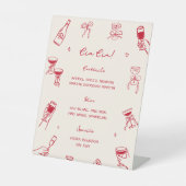 Red That's Amore Bridal Shower Cin Cin Bar 台座サイン (正面)