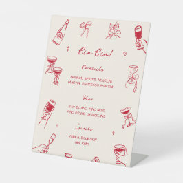 Red That's Amore Bridal Shower Cin Cin Bar 台座サイン