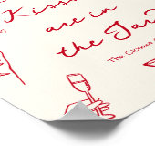 Red Thats Amore Bridal Shower Guess How Many Kisse ポスター (角)