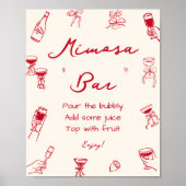 Red Thats Amore Bridal Shower Mimosa Bar ポスター (正面)