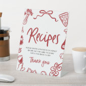 Red That's Amore Whimsical Italian Recipes Shower 台座サイン (インサイチュ)