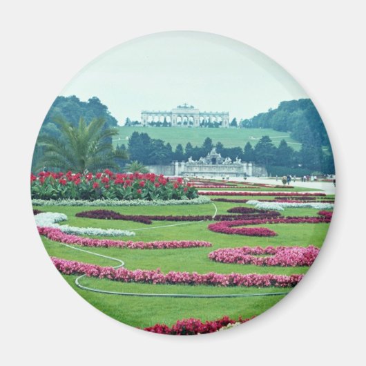 Red The Shonbrunn Castle，ウィーン，オーストリア花 マグネット (正面)