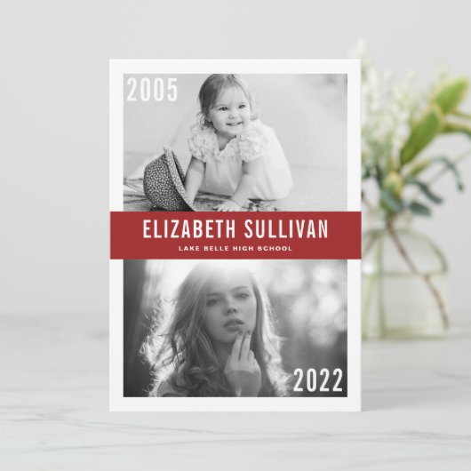 Red Then and Now Class of 2022 Graduation 案内状 (スタンド正面)