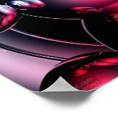 Red Three Dコンピュータの作業ポスター ポスター (角)