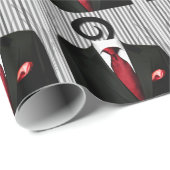 Red Tie Black 結婚's Tux for Groomsman ラッピングペーパー (ロールコーナー)