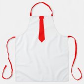 Red Tie White Novelty  エプロン (正面)