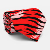 Red Tiger Animal Skin Pattern Design  ネクタイ (ロール)