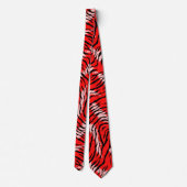 Red Tiger Animal Skin Pattern Design  ネクタイ (裏面)