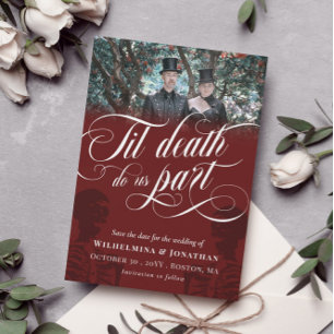Red Til Death Do Us Part Photo Save the Date セーブザデート