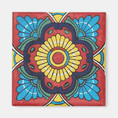 Red tile mexican talavera ceramics マグネット (正面)