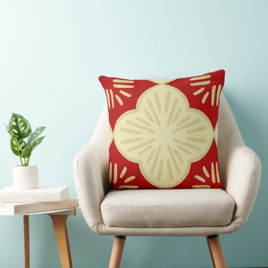 Red tile pattern クッション (椅子)