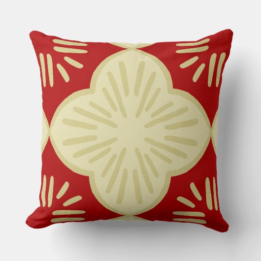 Red tile pattern クッション (正面)