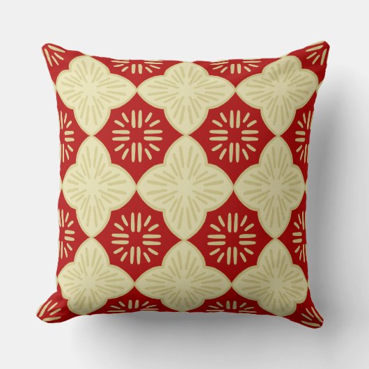 Red tile pattern クッション (正面)