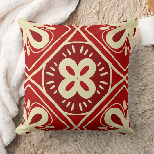 Red tile pattern クッション (ブランケット)