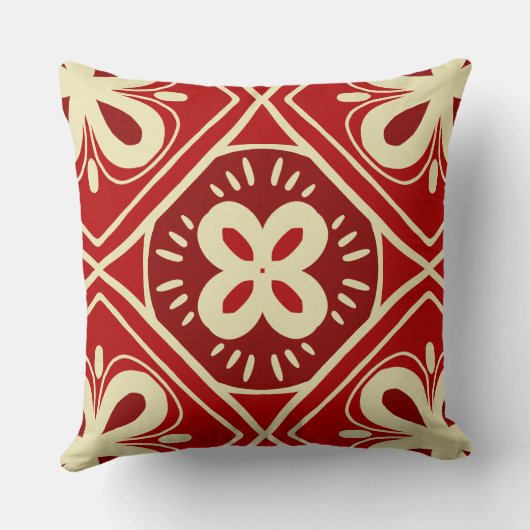 Red tile pattern クッション (裏面)