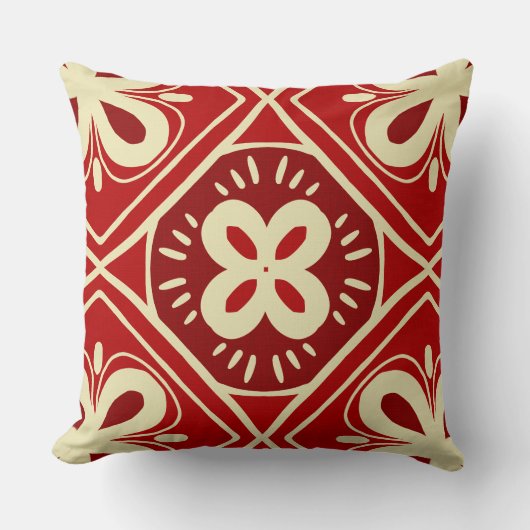 Red tile pattern クッション (正面)