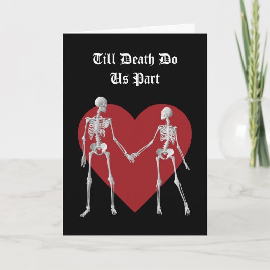 Red Till Death Do Us Part Valentine's Day Card サンキューカード (正面)