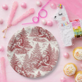 Red Toile ペーパープレート (パーティー)