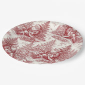 Red Toile ペーパープレート (アングル)