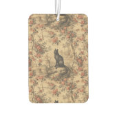 Red Toile Chinoiserie Cat Damask カーエアーフレッシュナー (裏面)