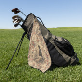 Red Toile Chinoiserie Cat Damask ゴルフタオル (グリーン)