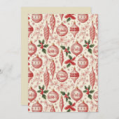 Red Toile Chinoiserie Christmas Ornaments シーズンカード (正面/裏面)