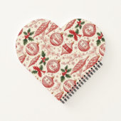 Red Toile Chinoiserie Christmas Ornaments ノートブック (裏面)