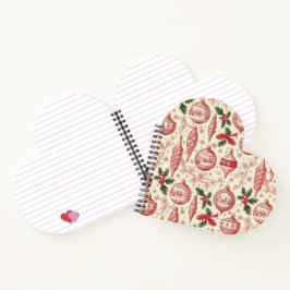 Red Toile Chinoiserie Christmas Ornaments ノートブック