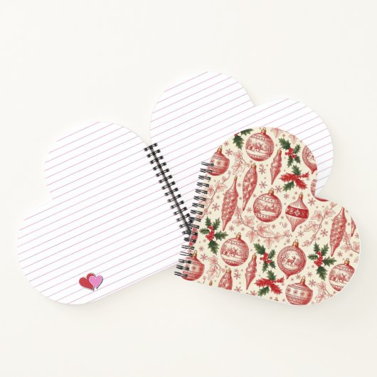 Red Toile Chinoiserie Christmas Ornaments ノートブック (内部)