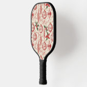 Red Toile Chinoiserie Christmas Ornaments ピックルボールラケット (左)