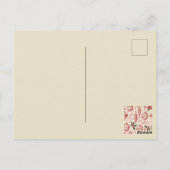 Red Toile Chinoiserie Christmas Ornaments ポストカード (裏面)