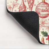 Red Toile Chinoiserie Christmas Ornaments マウスパッド (コーナー)