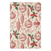 Red Toile Chinoiserie Christmas Ornaments ミニクリップボード (裏面)