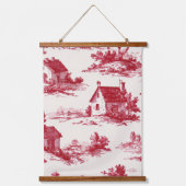 Red Toile Countryside Scene (11) 吊り下げ型タペストリー (正面)