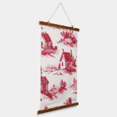 Red Toile Countryside Scene (11) 吊り下げ型タペストリー (傾斜あり)