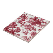 Red Toile Countryside Scene (6) タイル (側面)