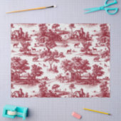 Red Toile Countryside Scene (6) 薄葉紙 (クラフト)