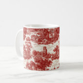 Red Toile Countryside Scene (8) コーヒーマグカップ (正面左)