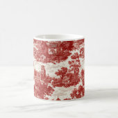 Red Toile Countryside Scene (8) コーヒーマグカップ (中央)