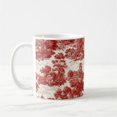 Red Toile Countryside Scene (8) コーヒーマグカップ (左)
