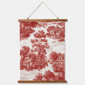 Red Toile Countryside Scene (8) 吊り下げ型タペストリー (正面)