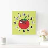 Red Tomato スクエア壁時計 (ホーム)