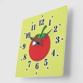 Red Tomato スクエア壁時計 (傾斜)
