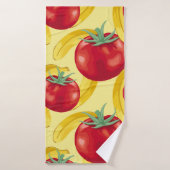 Red tomato and fruits seamless pattern designabstr バスタオル (バスタオル)