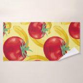 Red tomato and fruits seamless pattern designabstr バスタオル (バスタオル)