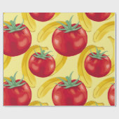 Red tomato and fruits seamless pattern designabstr ラッピングペーパー (フラット)