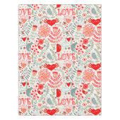 Red Tones Valentinesシンボルシームレスパターン テーブルクロス (正面)