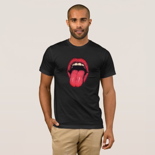 Red Tongue Icon of the Bold Pop Expression Tシャツ (正面フル)